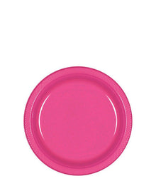 Bright Pink 18cm Plastic Plates Pack of 20