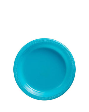 Caribbean Blue 18cm Plastic Plates Pack of 20