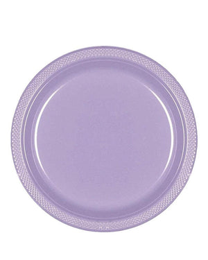 Lavender 23cm Plastic Plates Pack of 20