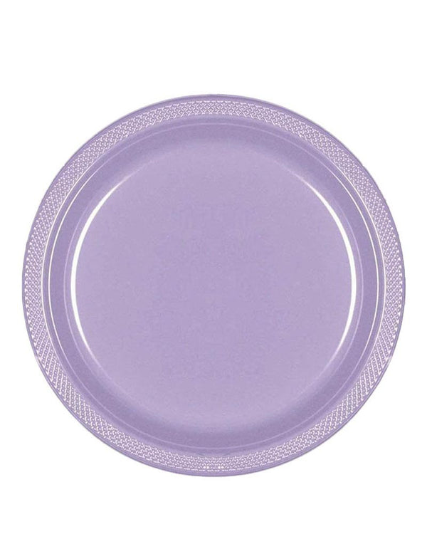Lavender 23cm Plastic Plates Pack of 20