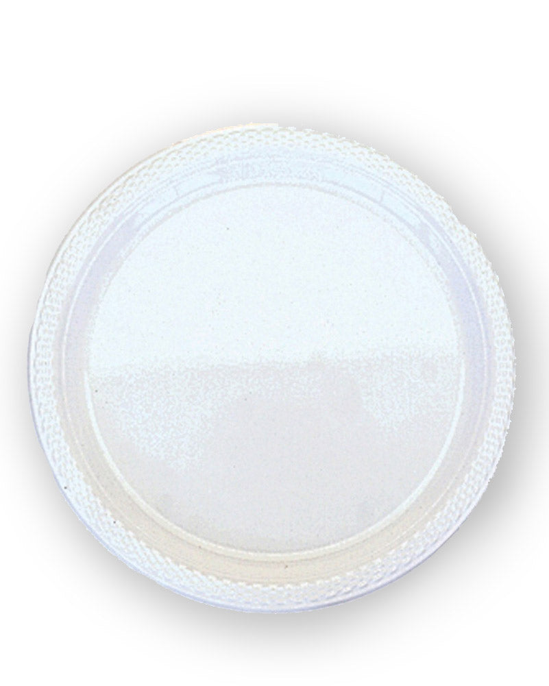 White 23cm Plastic Plates Pack of 20