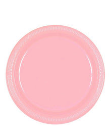 New Pink 23cm Plastic Plates Pack of 20