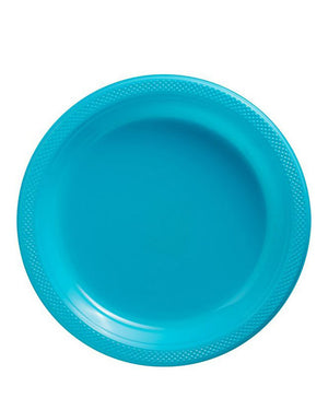 Caribbean Blue 23cm Plastic Plates Pack of 20