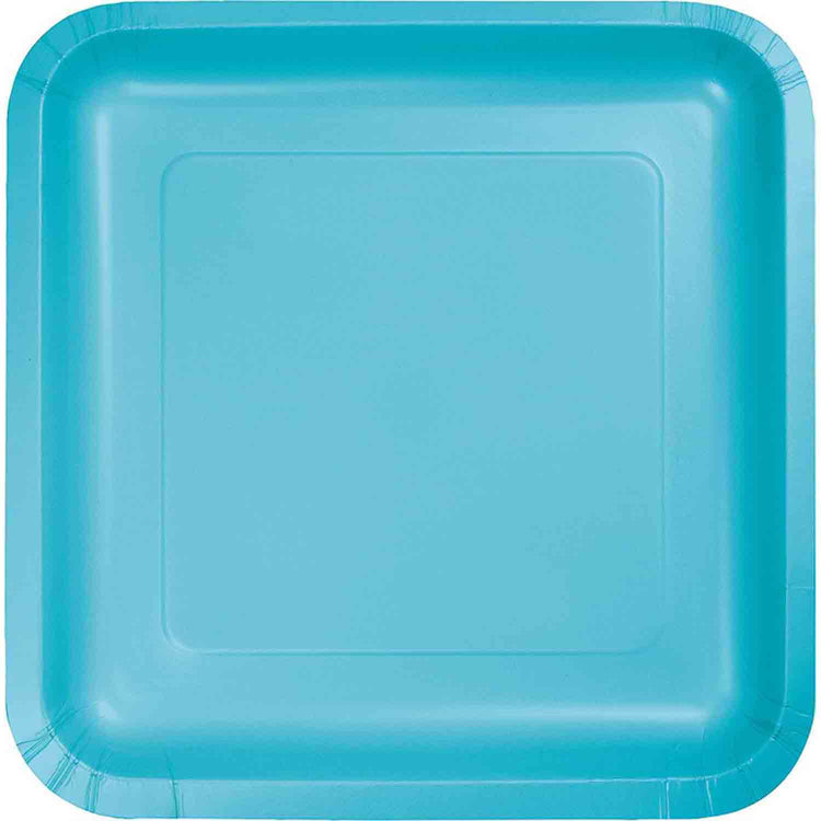 Bermuda Blue Square Lunch Plates Paper 18cm Pack of 18