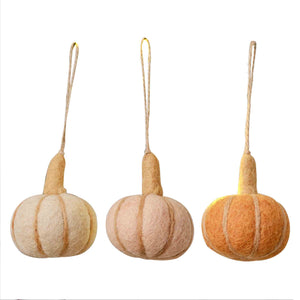 Pumpkin Spice Felt Pumpkin Hanging Tree Decorations