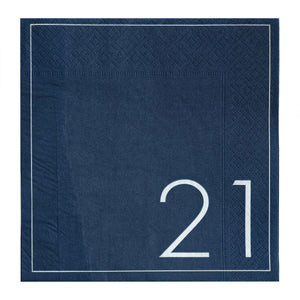 Mix it Up Navy 21st Birthday Milestone Paper Napkins