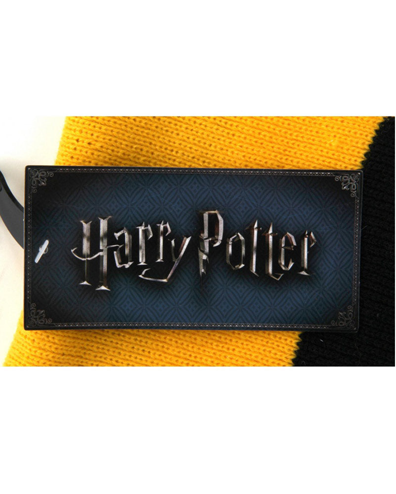 Harry Potter Hufflepuff Patch Striped Deluxe Scarf