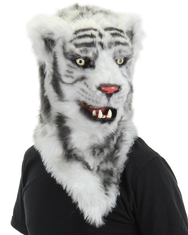White Tiger Mask with Moving Mouth