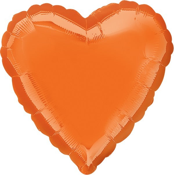 45cm Standard Heart HX Metallic Orange Balloon