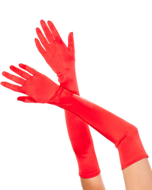 Red Elbow Length Gloves