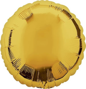 45cm Standard Circle HX Metallic Gold Balloon