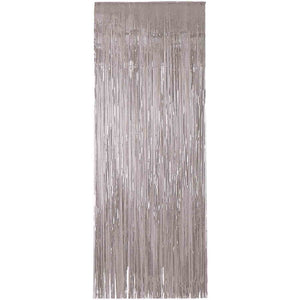 Christmas Silver Metallic Foil Door Curtain