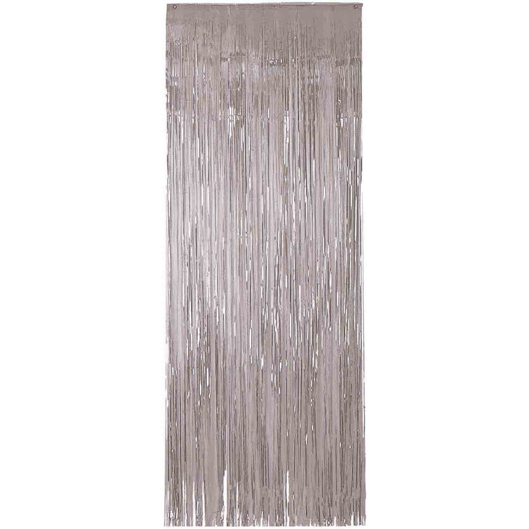 Christmas Silver Metallic Foil Door Curtain