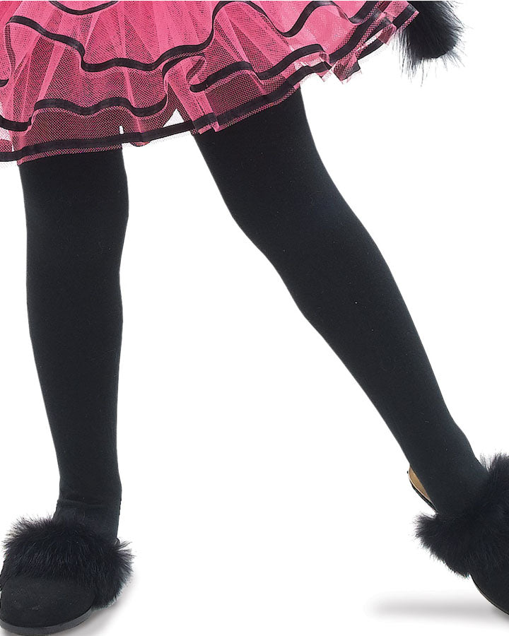 Thick Black Opaque Girls Tights