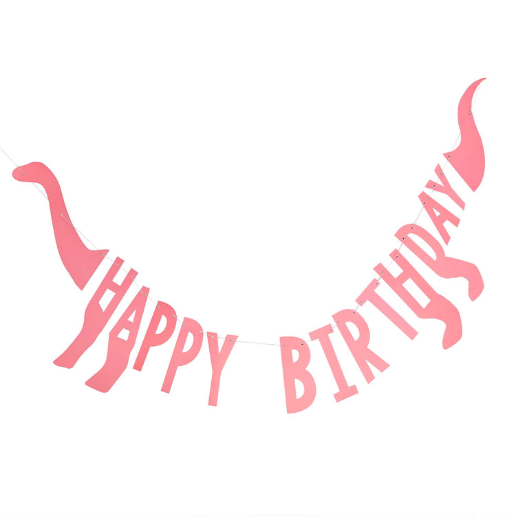 Dino Pink Bunting Happy Birthday Dinosaur Shaped
