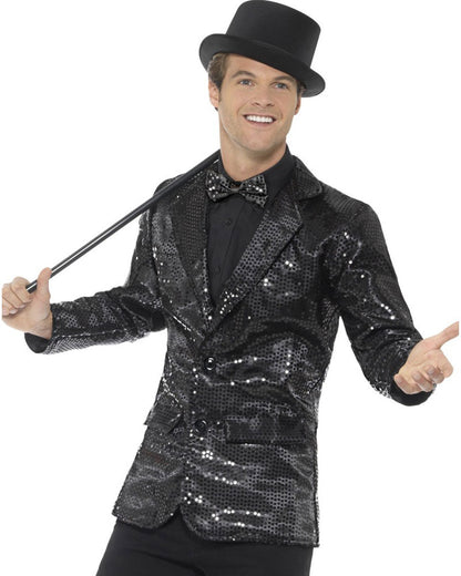 Black Sequin Jacket Mens