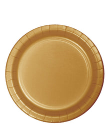 Glittering Gold Round Paper Plate 22cm Pack of 24