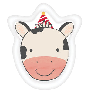 Barnyard Birthday Cow Shaped Paper Plates 22cm x 17cm Pack of 8