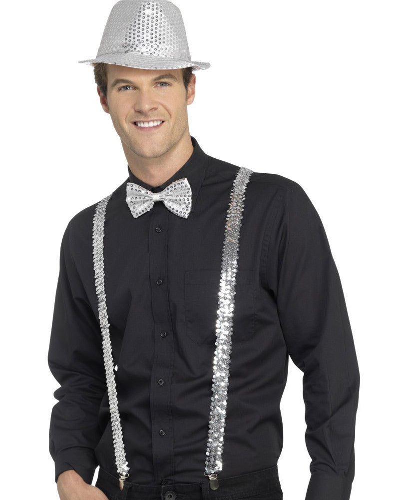 Silver Sequin Braces