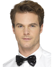 Sequin Black Bow Tie
