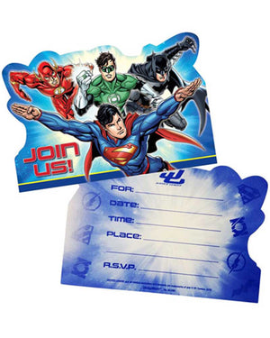 Justice League Postcard Invitations Pack of 8