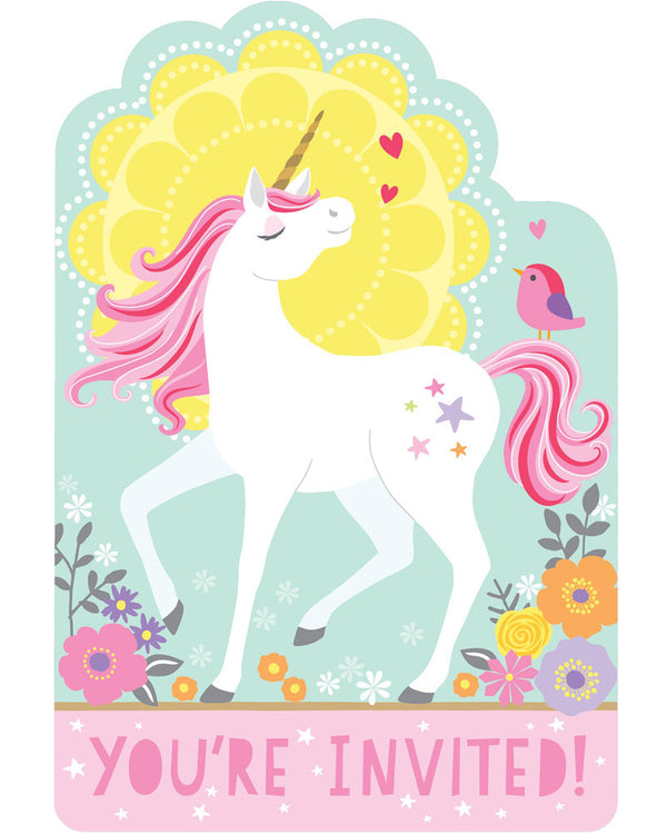 Magical Unicorn Postcard Invitations Pack of 8