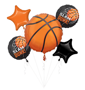 Bouquet Nothin But Net Slam Dunk Basketball Pack of 5 Balloon