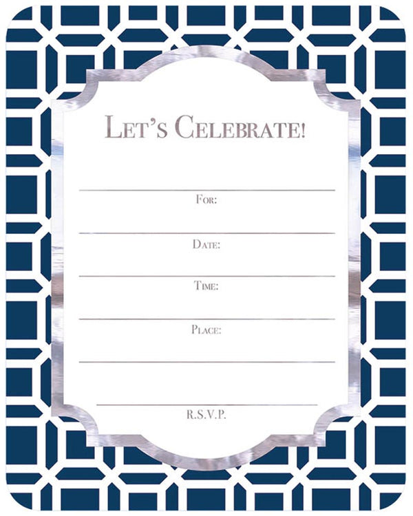 Sophisticated Party Invitations Pack of 8