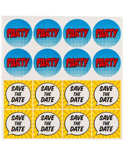 Superhero Large Invitations Pack of 8