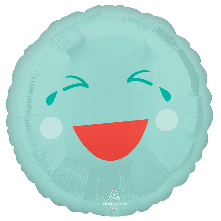 45cm Standard HX Green Smiley Face Balloon