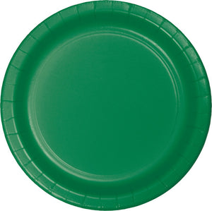 Christmas Emerald Green Round Paper Plate 17cm Pack of 24