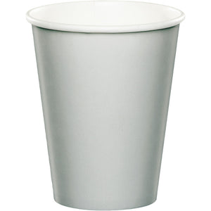 Shimmering Silver Paper Cups 266ml Pack of 24