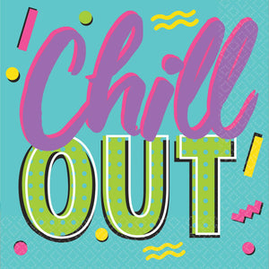 Awesome Party 80s Beverage Napkins Chill Out Pack of 16