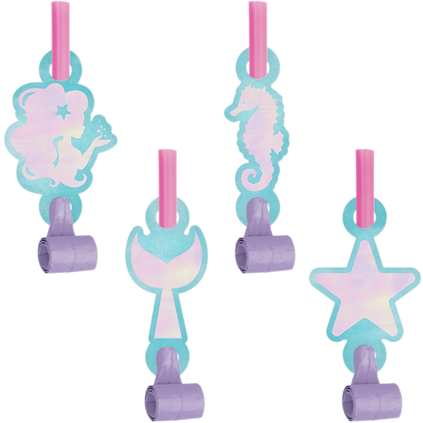 Mermaid Shine Iridescent Blowouts with Medallions Pack of 8
