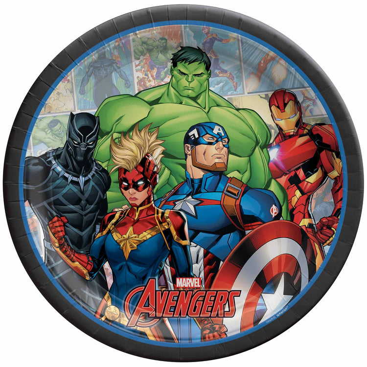 Marvel Avengers Powers Unite 9in / 23cm Paper Plates Pack of 8