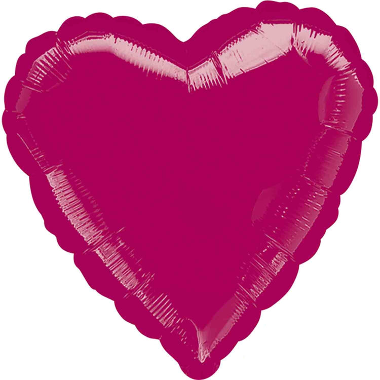 45cm Standard Heart HX Burgundy Balloon