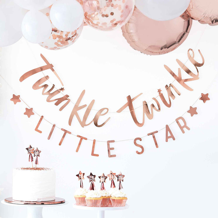Twinkle Twinkle Bunting Rose Gold Pack of 2