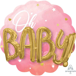 Pink Baby Girl Oh Baby Foil Balloon