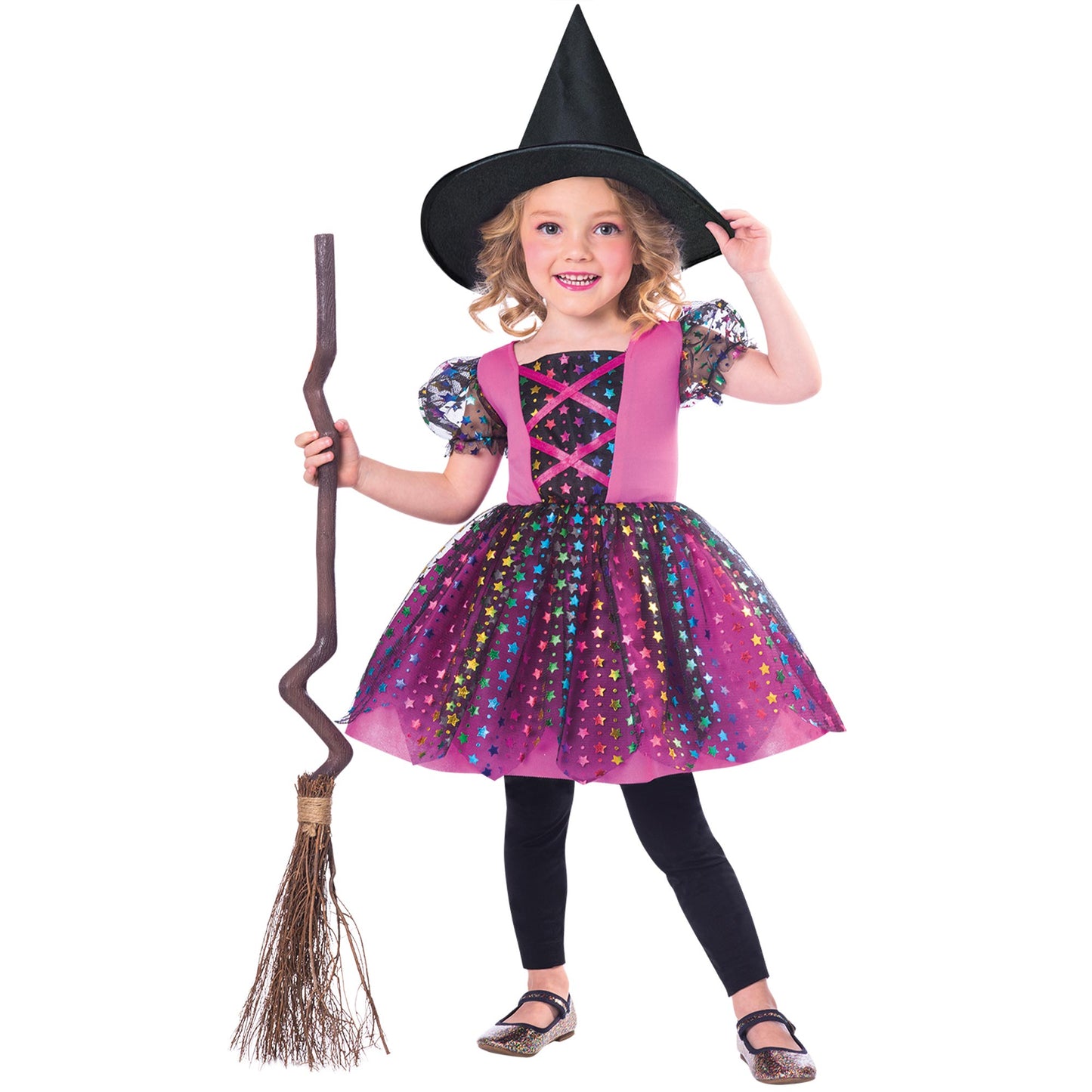 Rainbow Witch Kids Costume 7-8 Years