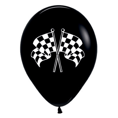 Sempertex 30cm Racing Flags Fashion Black & White Ink Latex Balloons 25PK Pack of 25