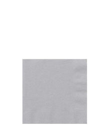 Silver 3 Ply Beverage Napkins Pack of 20