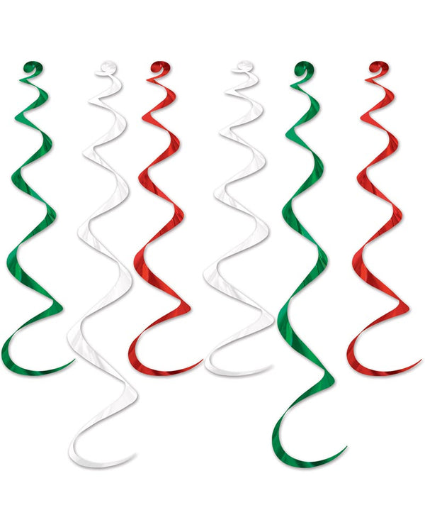 Italian Twirly Whirly Hanging Decorations Pack of 6