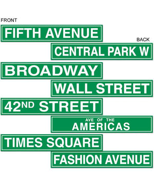 New York City Street Sign Cutouts Double Sided