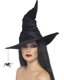 Black Witch Hat with Spider For Halloween