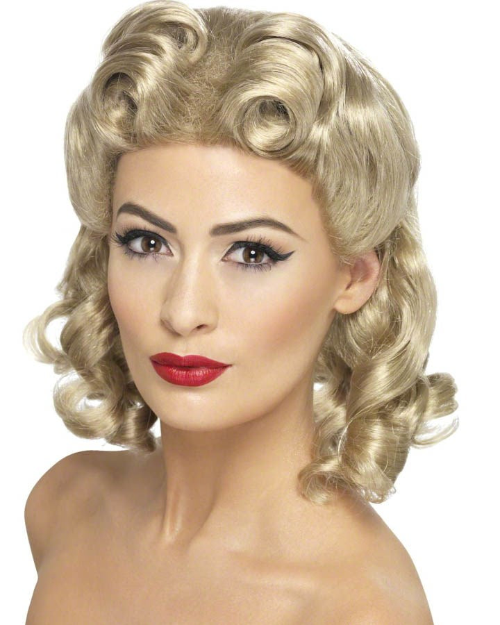 50s Sweetheart Short Curly Blonde Wig