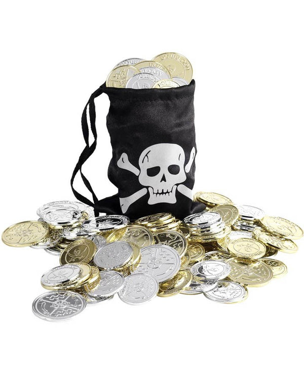 Pirate Coin Bag with Coins