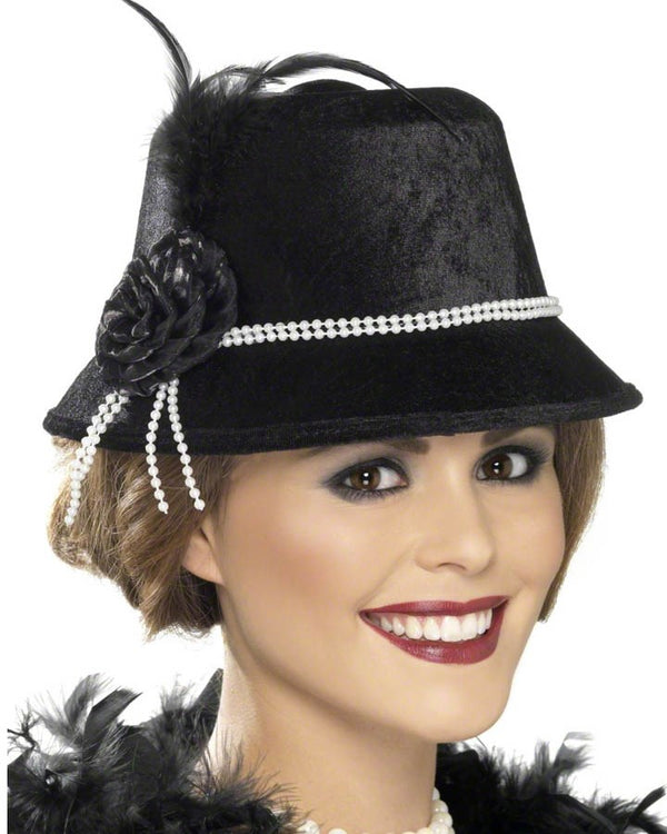 1920s Black Flapper Hat