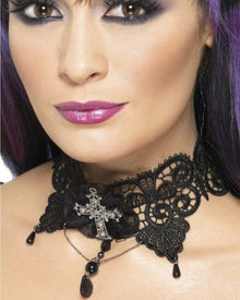 Gothic Lace Choker For Halloween