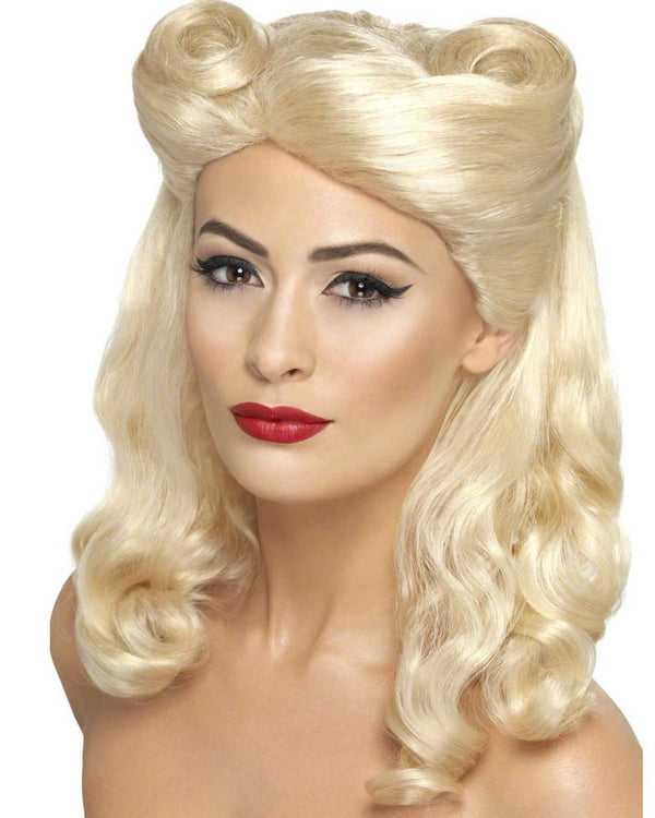 50s 40s Pin Up Blonde Wig