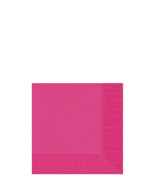 Bright Pink 2 Ply Beverage Napkins Pack of 20